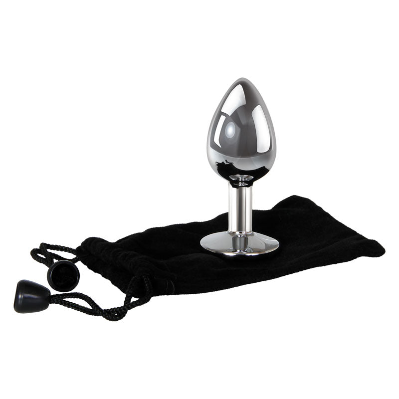 Adam & Eve Clear Gem Anal Plug - Small - Metallic Small Butt Plug