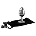 Adam & Eve Clear Gem Anal Plug - Small - Metallic 7.1 cm Small Butt Plug with Clear Gem Base