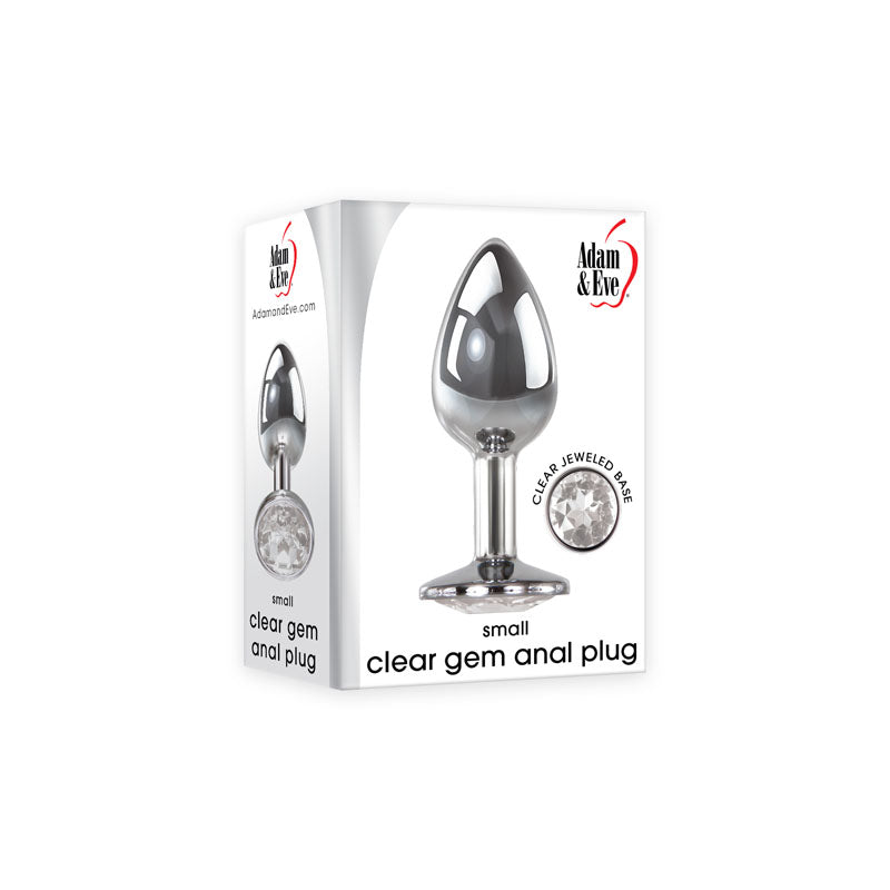 Adam & Eve Clear Gem Anal Plug - Small - Metallic Small Butt Plug