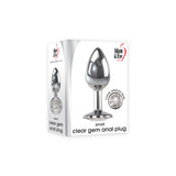 Adam & Eve Clear Gem Anal Plug - Small - Metallic 7.1 cm Small Butt Plug with Clear Gem Base - Image 42