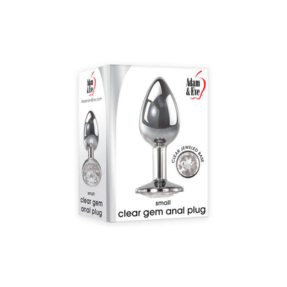 Adam & Eve Clear Gem Anal Plug - Small - Metallic Small Butt Plug