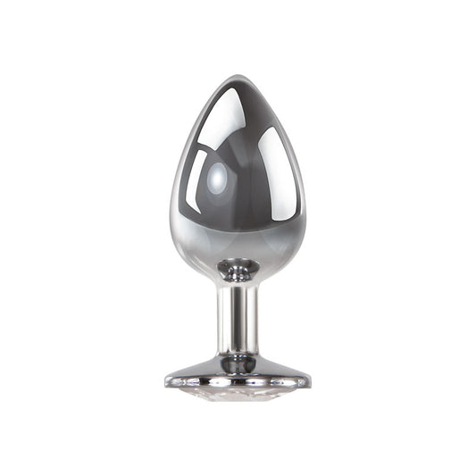 Adam & Eve Clear Gem Anal Plug - Large - Metallic Large Butt Plug