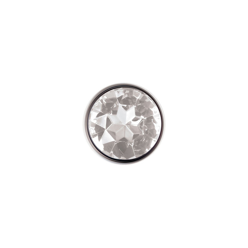 Adam & Eve Clear Gem Anal Plug - Large - Metallic Large Butt Plug