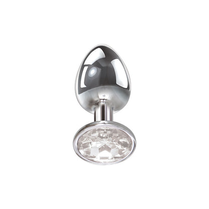 Adam & Eve Clear Gem Anal Plug - Large - Metallic Large Butt Plug