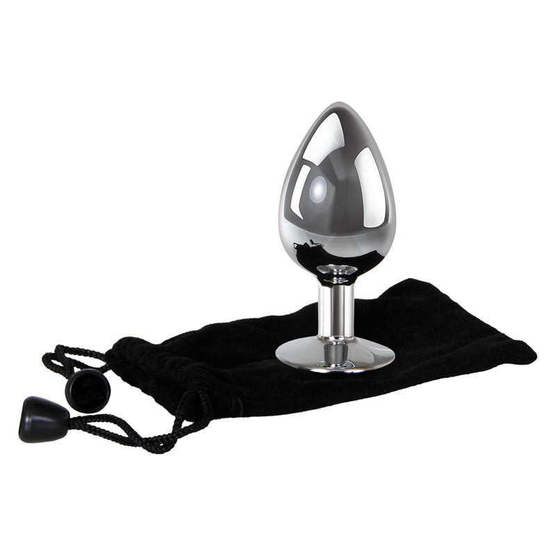 Adam & Eve Clear Gem Anal Plug - Large - Metallic Large Butt Plug