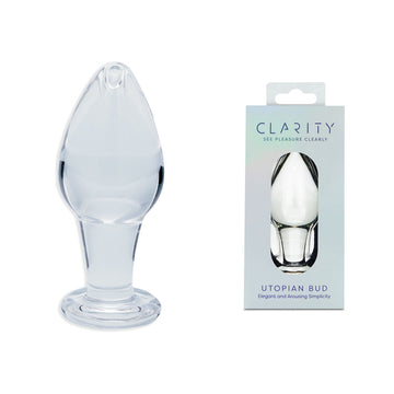 Clarity - Utopian Bud - Clear 8.9 cm Glass Butt Plug