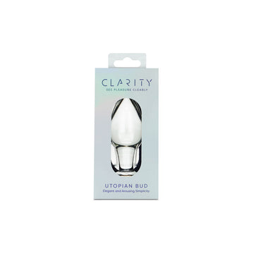 Clarity - Utopian Bud - Clear 8.9 cm Glass Butt Plug