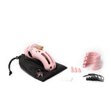 The Curve Chastity Cock Cage Kit - Pink - Pink 3.75 Inch Cock Cage Kit - Image 6
