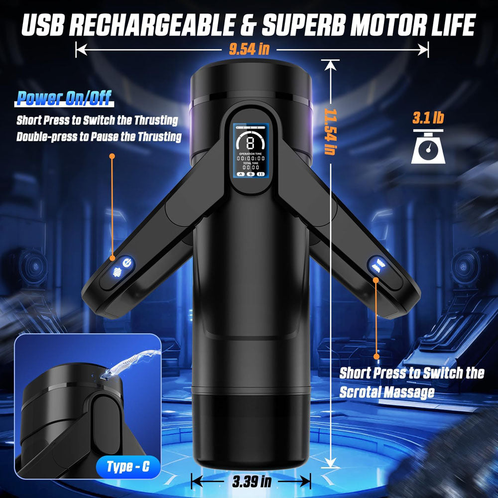 CyberSkin The Wing - Black Thrusting & Massaging Auto Masturbator