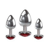 Adam & Eve Three Hearts Gem Anal Plug Set - Metallic Butt Plugs with Gem Bases - Set of 3 Sizes - Image 29