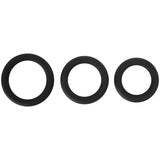 Adam & Eve Silicone Penis Ring Set - Black Cock Rings - Set of 3 Sizes - Image 4