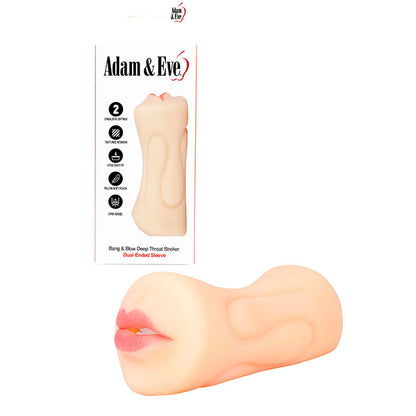Adam & Eve Bang & Blow Deep Throat Stroker - Flesh Vagina & Mouth Dual