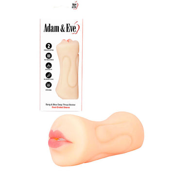 Adam & Eve Bang & Blow Deep Throat Stroker - Flesh Vagina & Mouth Dual Ended Stroker