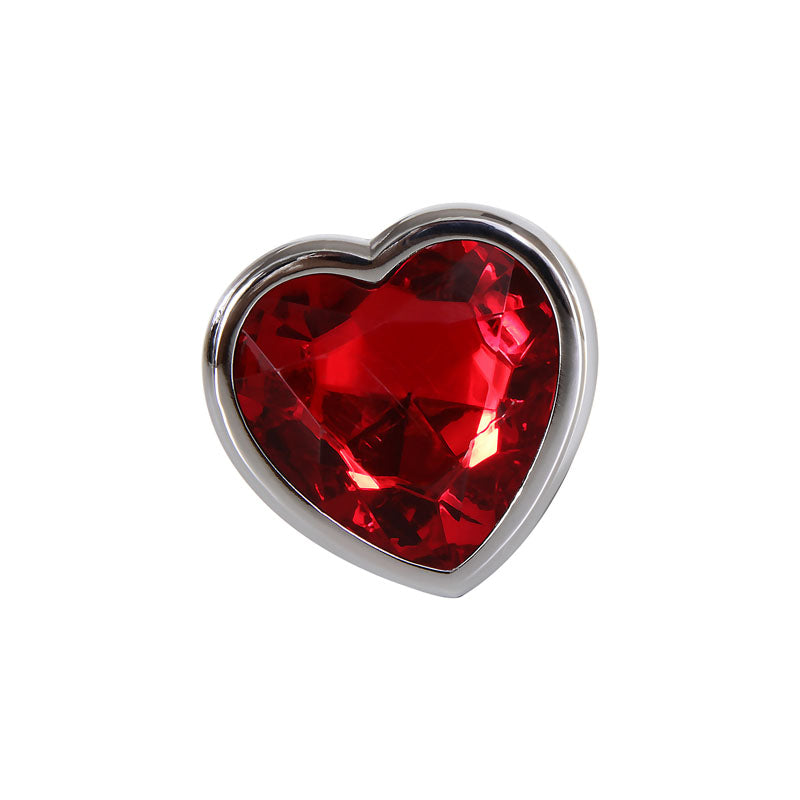 Adam & Eve Red Heart Gen Anal Plug - Large - Metallic 9.5 cm Butt Plug