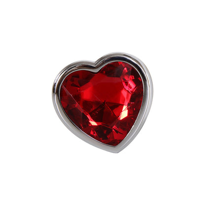 Adam & Eve Red Heart Gen Anal Plug - Large - Metallic 9.5 cm Butt Plug