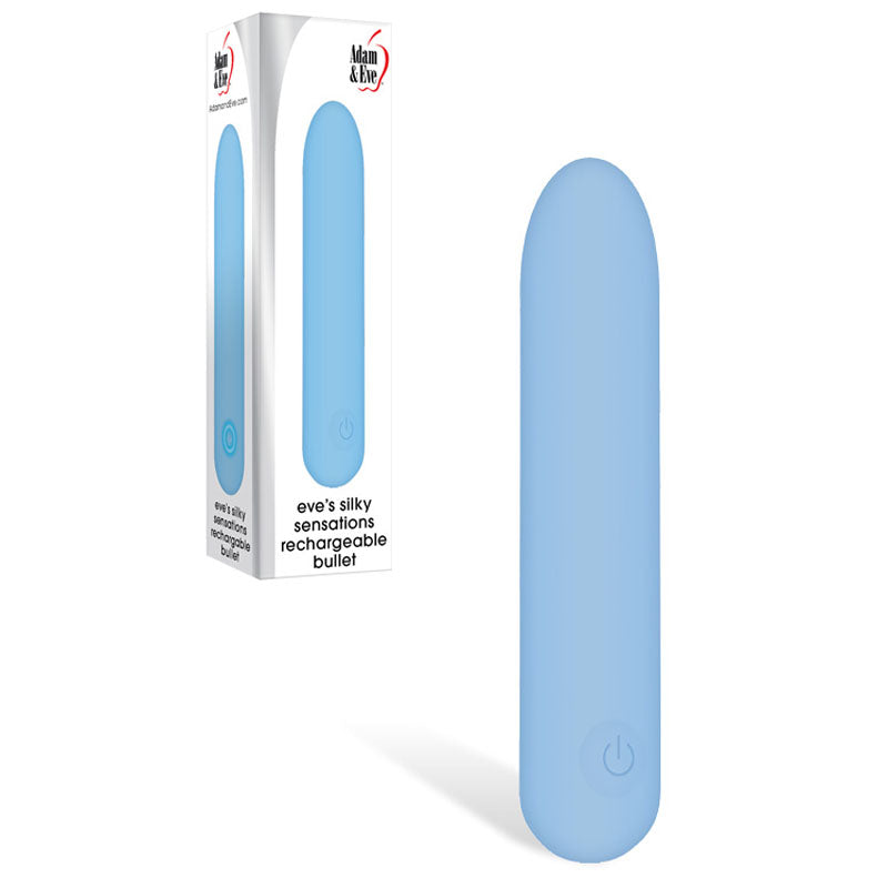 Adam & Eve Eve's Silky Sensations Rechargeable Bullet - Blue Bullet