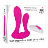 Adam & Eve Rechargeable Dual Entry Vibe - Pink USB Rechargeable Vibrator with Remote Control - Image 164
