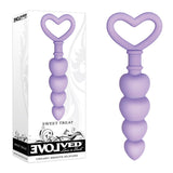 Evolved Sweet Treat - Purple 11.5 cm Beaded Butt Plug with Handle - Image 1