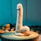 Evolved PEEK A BOO VIBRATING DILDO LIGHT - Flesh 20.3 cm USB Rechargeable Vibrating Uncut Dong - Image 2