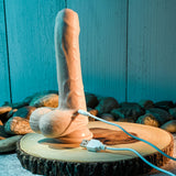 Evolved PEEK A BOO VIBRATING DILDO LIGHT - Flesh 20.3 cm USB Rechargeable Vibrating Uncut Dong - Image 8