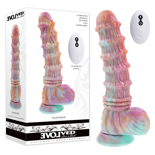 Evolved FANTASY - Multicoloured 27.6 cm Vibrating Fantasy Dildo