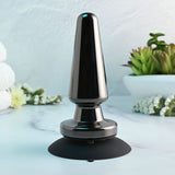 Evolved ADVANCED METAL PLUG - Black Chrome 13.8 cm USB Rechargeable Vibrating Butt Plug - Image 3