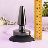 Evolved BEGINNER METAL PLUG - Black Chrome 11.2 cm USB Rechargeable Vibrating Butt Plug - Image 7