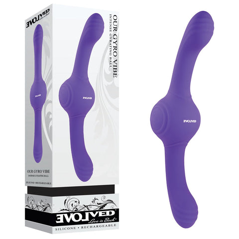 Evolved OUR GYRO VIBE - Purple 29.5 cm USB Rechargeable Super Double Vibrator - Image 1