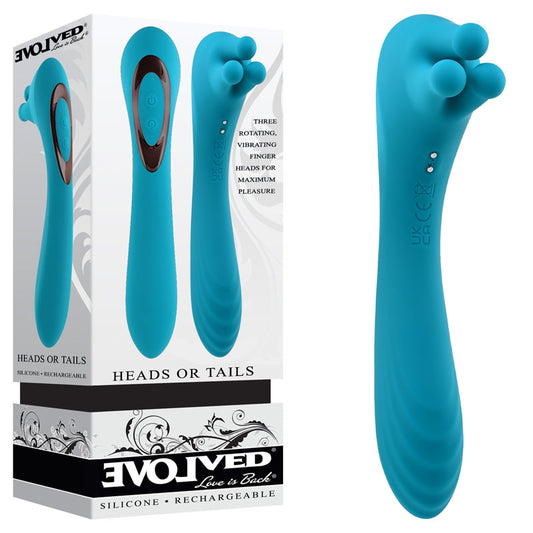 Evolved HEADS OR TAILS 19.3 cm USB Rechargeable Dual Ended Massager