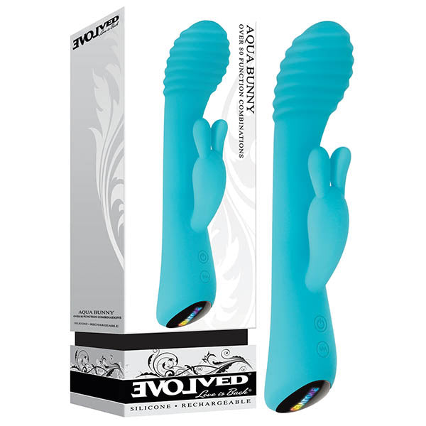 Evolved Aqua Bunny - Blue 21.3 cm (8.4'') USB Rechargeable Rabbit Vibrator - Image 1