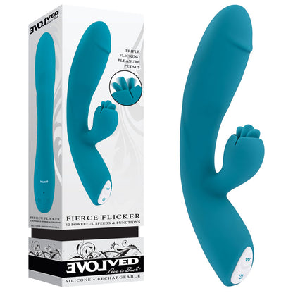 Evolved FIERCE FLICKER - Blue 19.5 cm Rabbit Flicker Vibrator