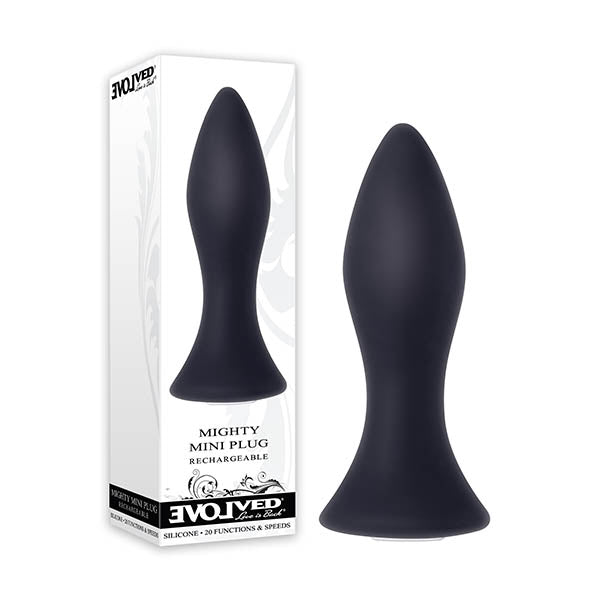 Evolved Mighty Mini Plug - Black 8.9 cm (3.5'') USB Rechargeable Butt Plug - Image 1