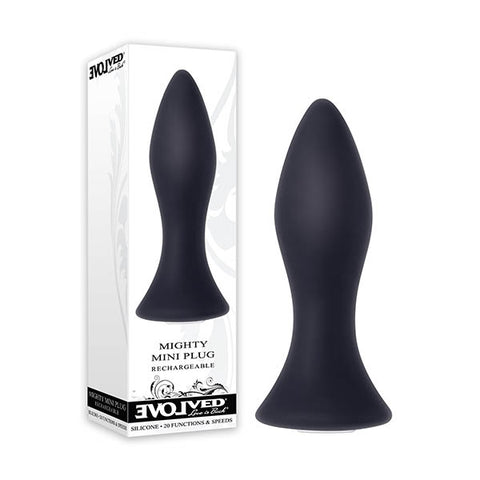 Evolved Mighty Mini Plug - Black 8.9 cm (3.5'') USB Rechargeable Butt Plug - Image 1