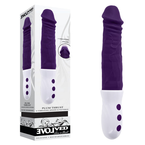 Evolved PLUM THRUST - Purple 29 cm USB Rechargeable Thrusting Vibrator - Image 1