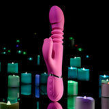 Evolved PINK DRAGON - Pink 24.2 cm USB Rechargeable Thrusting Rabbit Vibrator - Image 2