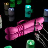 Evolved PINK DRAGON - Pink 24.2 cm USB Rechargeable Thrusting Rabbit Vibrator - Image 9