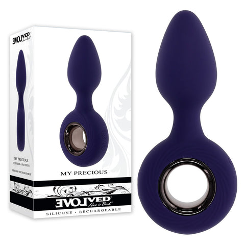 Evolved MY PRECIOUS - Blue 12.7 cm USB Rechargeable Vibrating Butt Plug - Image 1