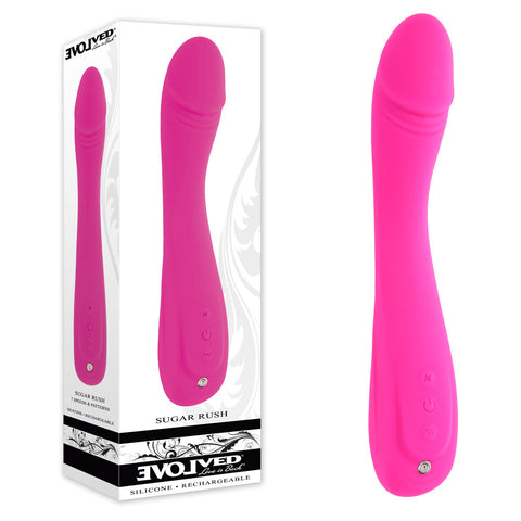 Evolved SUGAR RUSH - Pink 21.6 cm USB Rechargeable Vibrator - Image 1