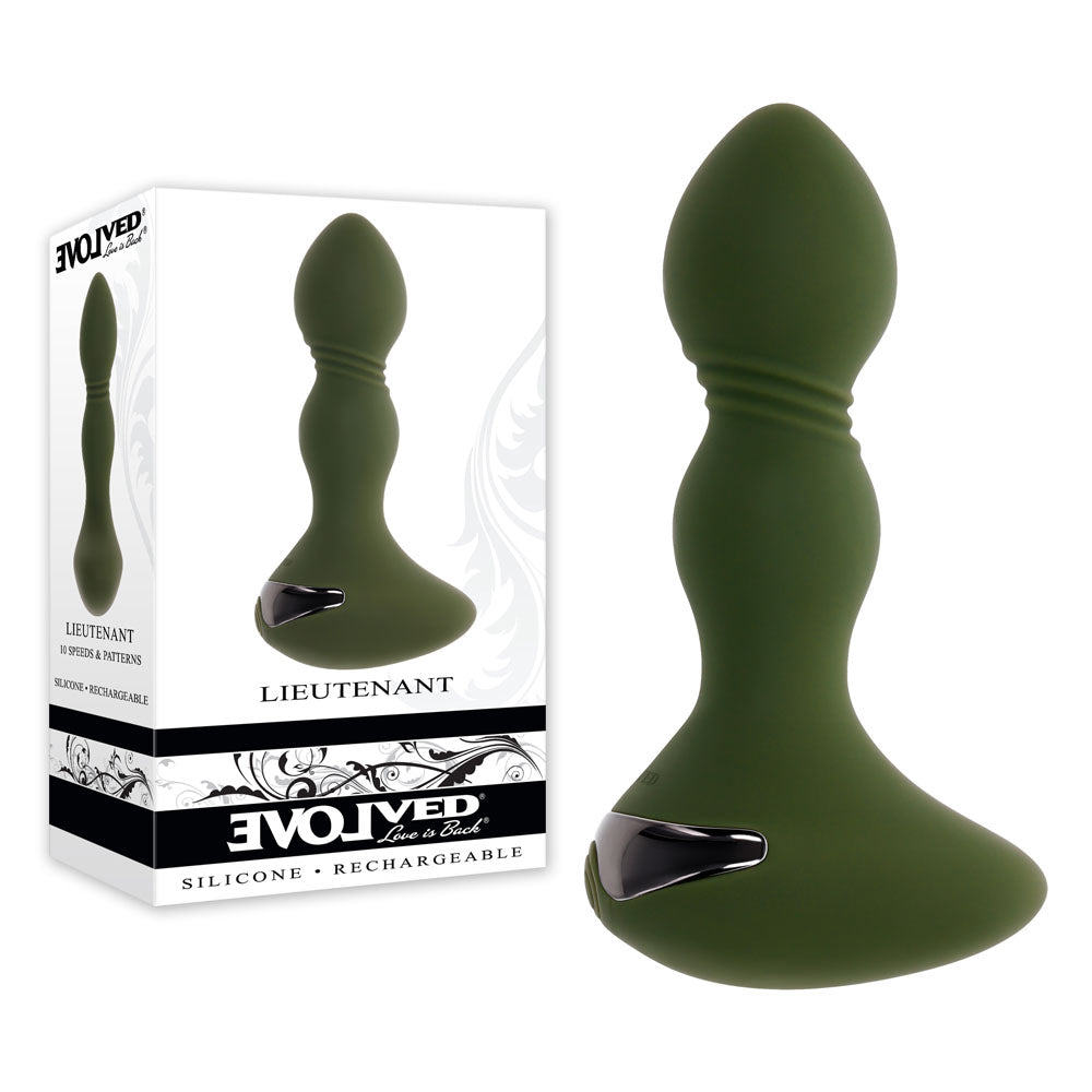 Evolved LIEUTENANT - Green 12.2 cm Vibrating Butt Plug