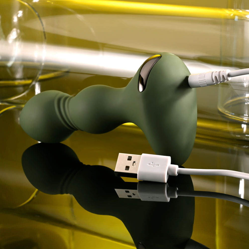 Evolved LIEUTENANT - Green 12.2 cm Vibrating Butt Plug