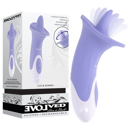 Evolved LIX & KISSES - Purple 18.7 cm Flicking Tongue Stimulator