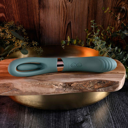 Evolved CHICK FLICK - Olive Green 24 cm Vibrator with Flicking Tip