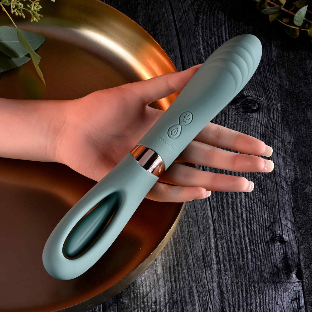 Evolved CHICK FLICK - Olive Green 24 cm Vibrator with Flicking Tip