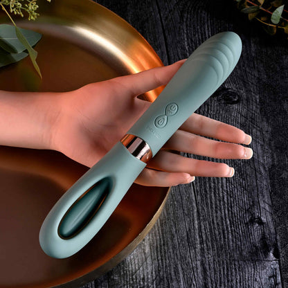 Evolved CHICK FLICK - Olive Green 24 cm Vibrator with Flicking Tip