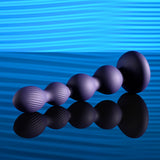 Evolved PLEASURE ORBIT - Navy Blue 17.8 cm USB Rechargeable Twirling & Vibrating Anal Beads with Remote - Image 4