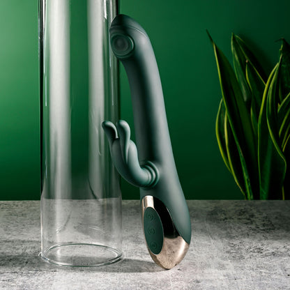 Evolved RABBIT TAP TAP - Green 25 cm Rabbit Vibrator with Tapping Tip