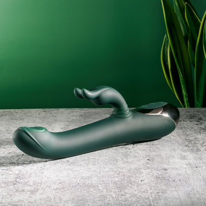 Evolved RABBIT TAP TAP - Green 25 cm Rabbit Vibrator with Tapping Tip