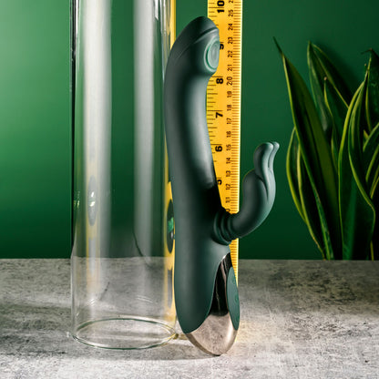 Evolved RABBIT TAP TAP - Green 25 cm Rabbit Vibrator with Tapping Tip