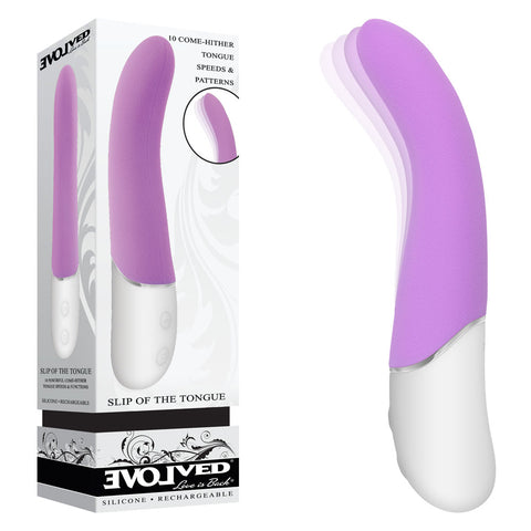 Evolved SLIP OF THE TONGUE - Purple 21.1 cm USB Rechargeable Flicking Tongue Vibrator - Image 1