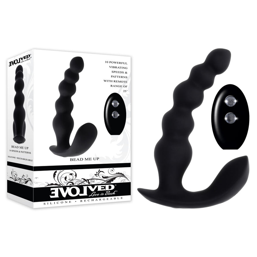 Evolved BEAD ME UP - Black 16.8 cm USB Rechargeable Vibrating Anal Beads with Wireless Remote